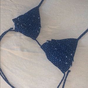 Polka Dot Ruffle Triangle Bikini Top
